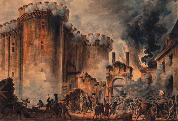 de Bestorming van de Bastille in Parijs op 14 juli 1789