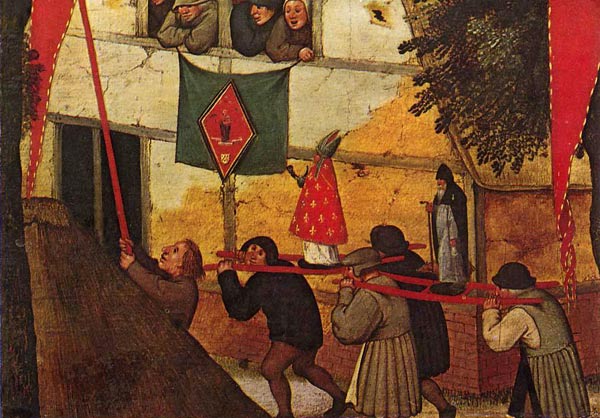 Kermis met toneel en processie. Pieter Breughel Jr. (1564 - 1638). Brussel, KMSK. 