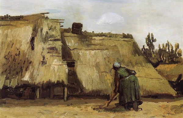 Huisje met gravende vrouw. Vincent Van Gogh, 1885. (Chicago, The Art Institute)
