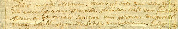 fragment uit een handschrift van 1674 (kasteel van Rumbeke)