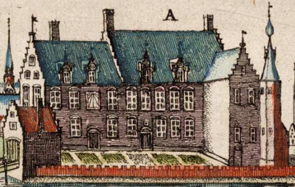 Het Zaalhof van de kasselrij Ieper. J. Blaeu. Kaart, Kasselrij Ieper (detail), 1641