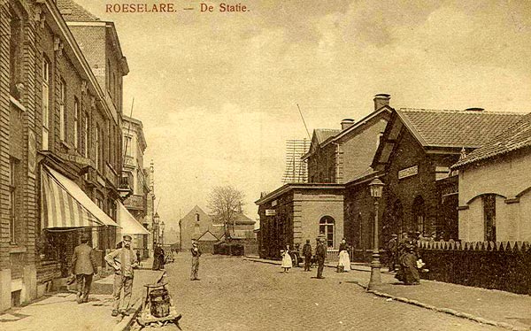 Het station van Roeselare in het begin van de 20ste eeuw.