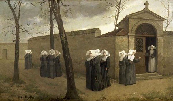 De wandeling van de zusters. Amand Gautier, 19de eeuw (Rijsel, Musée des Beaux-Arts).